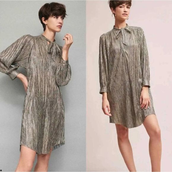 Sabina Musayew Tied Shimmer Tunic Dress XS - Picture 1 of 9
